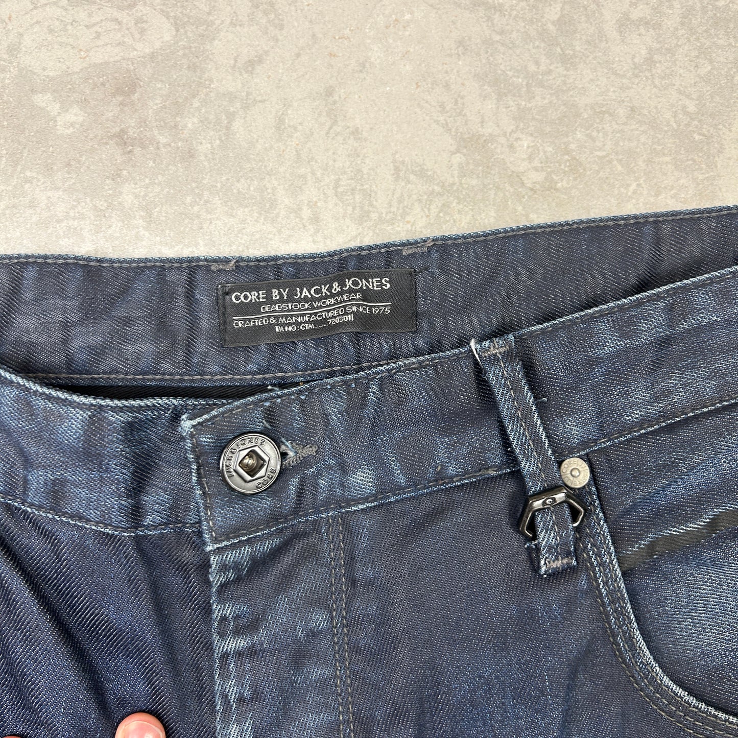 Vintage Embroidered Hip Hop Baggy Navy Jeans - 38