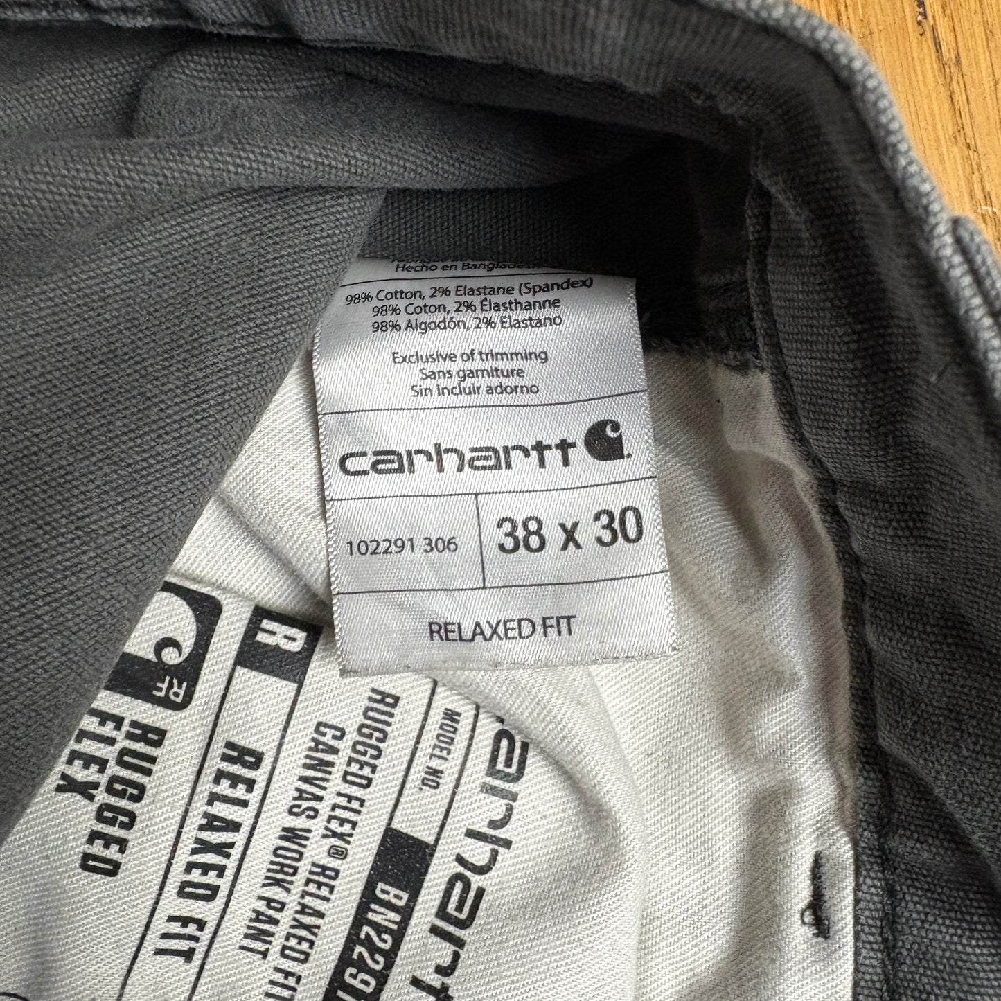 Vintage Carhartt Workwear Carpenter Grey Baggy Trousers - 38S