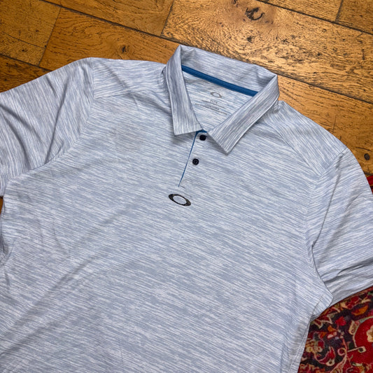 Vintage Oakley Blue Polo Shirt - XL