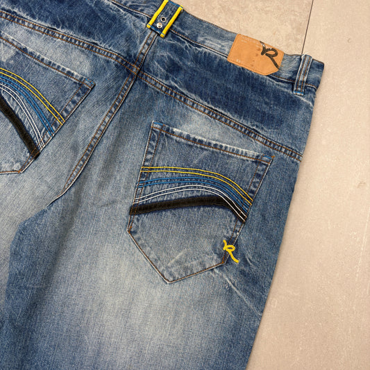 Vintage Rocawear Embroidered Hip Hop Baggy Blue Shorts Jorts - 42