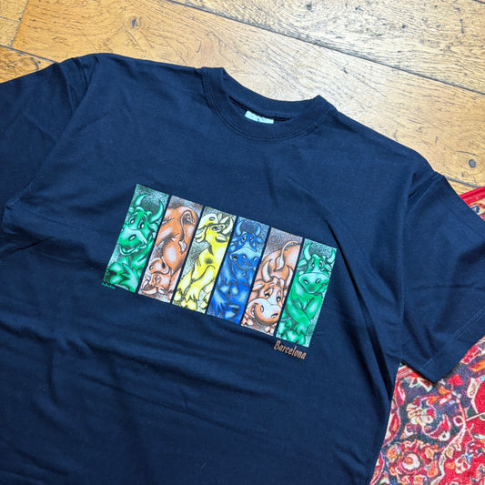 Vintage Barcelona Bulls Black Graphic T-Shirt - S
