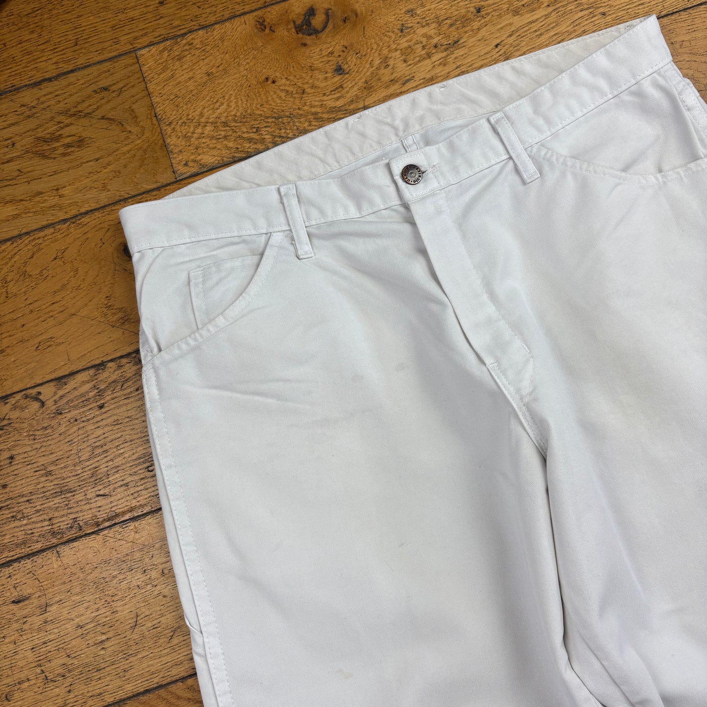 Vintage Dickies White Workwear Carpenter Baggy Trousers - 36