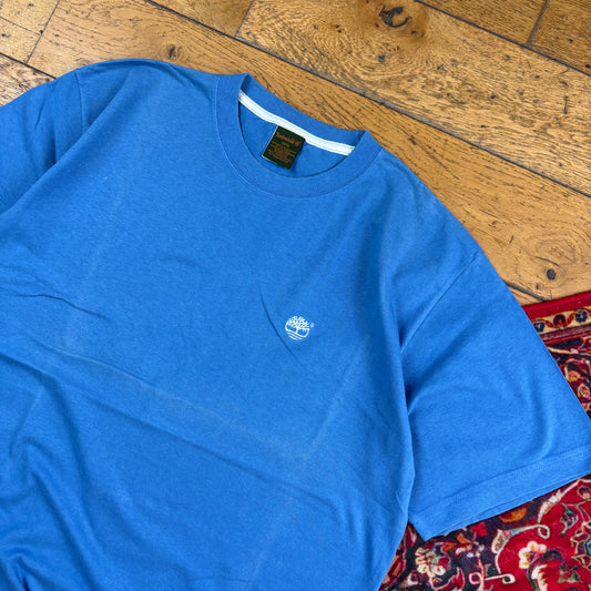 Vintage Timberland Blue Blank Embroidered T-Shirt - M