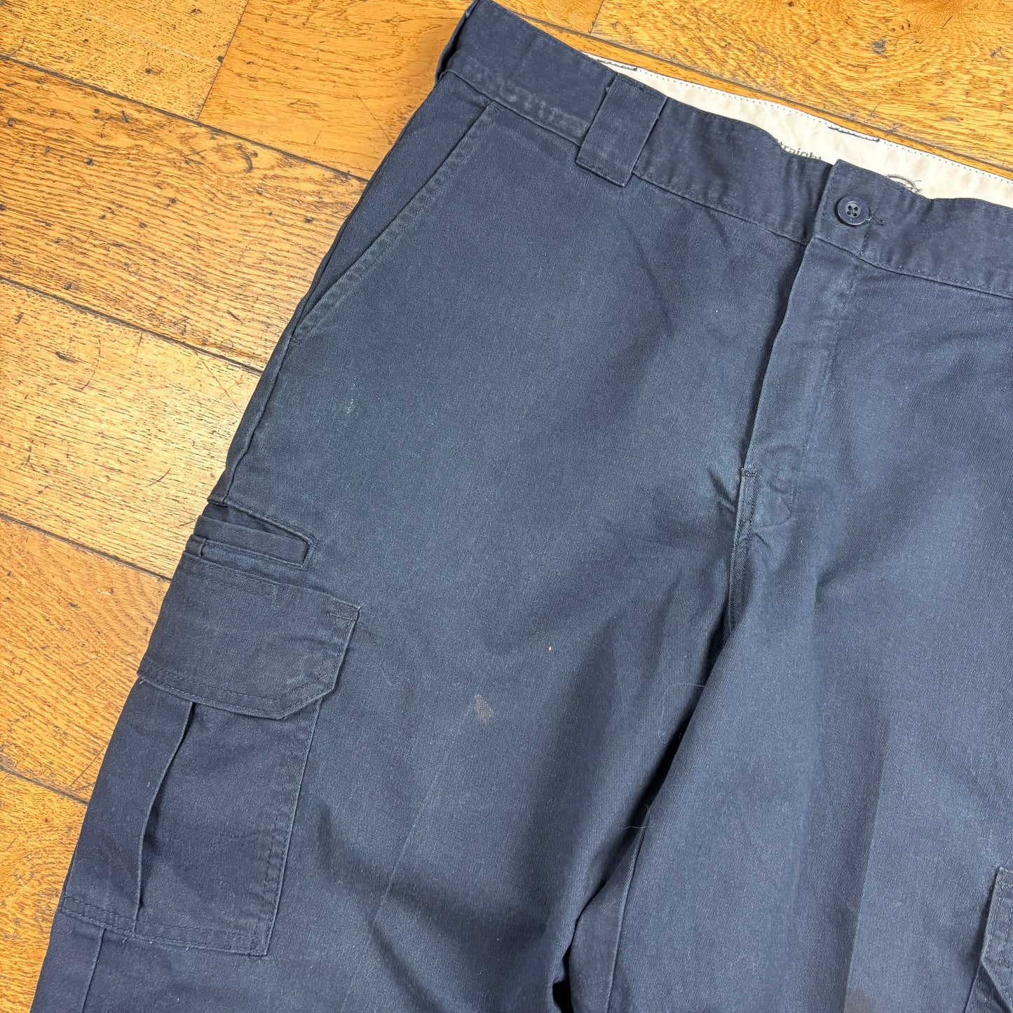 Vintage Dickies 874 Navy Cargo Baggy Skate Trousers - 38