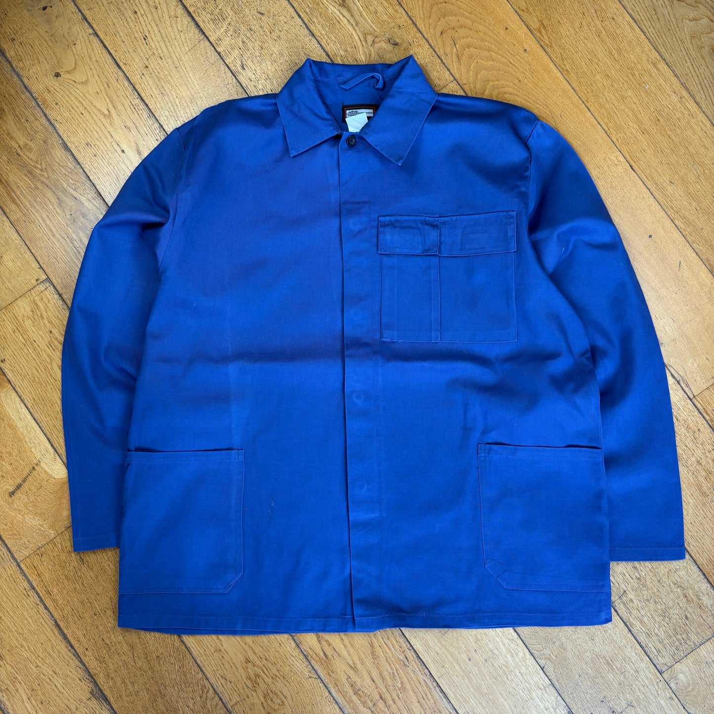 Vintage French Chore Workwear Jacket Blue Overcoat - XXL