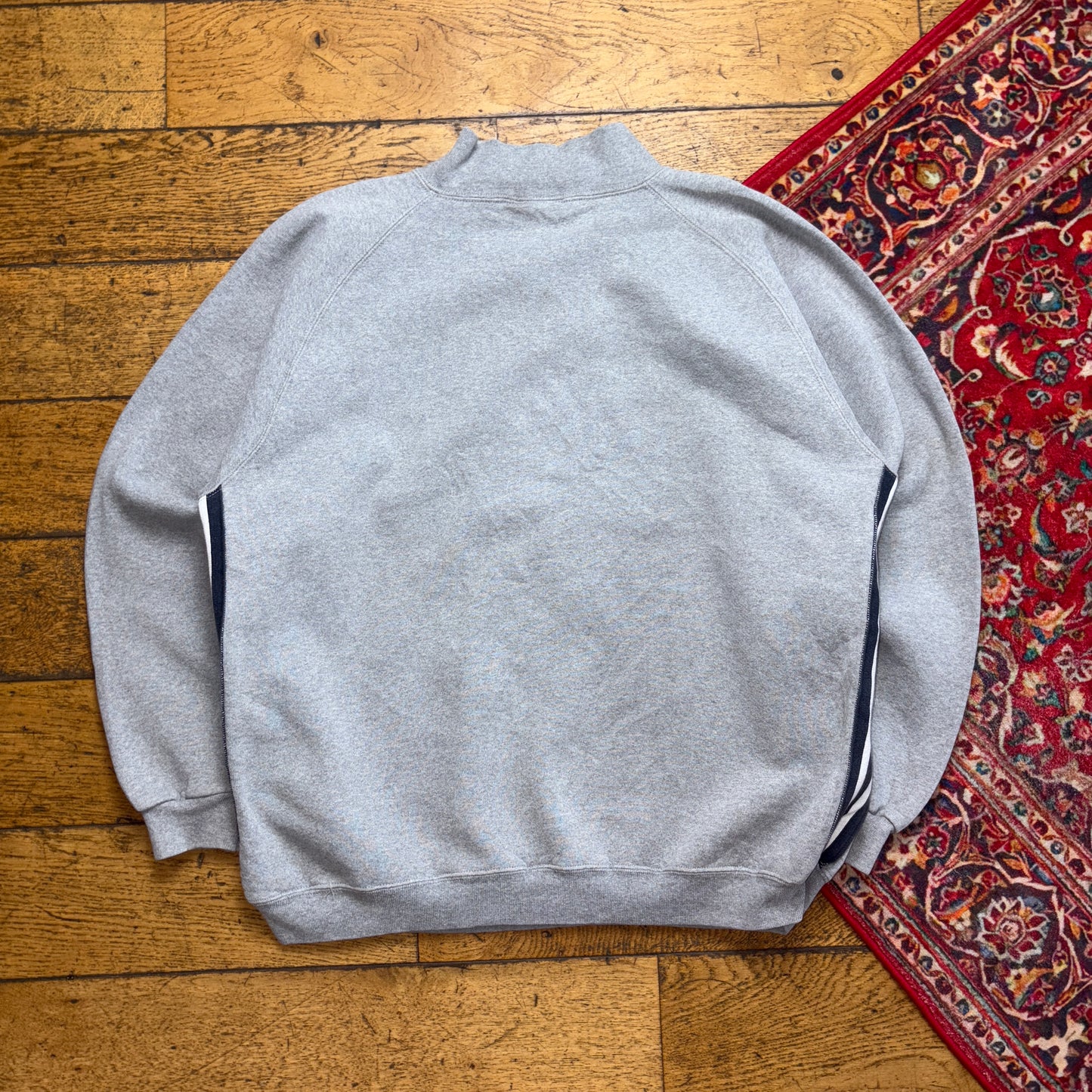 Vintage 90s Adidas Grey Quarter Zip Embroidered Sweatshirt - L