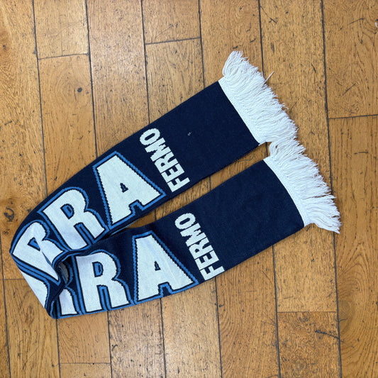 Vintage Azzurra Fermo Navy Blue Italian Scarf