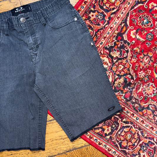 Vintage Oakley Grey Embroidered Slim Shorts Jorts - 31