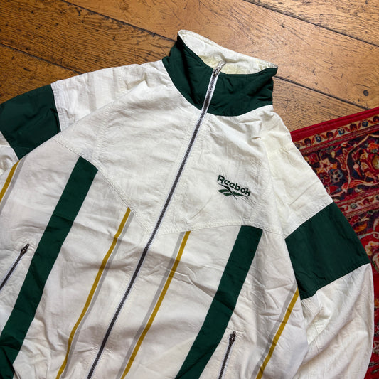 Vintage Reebok Cream Tracksuit Track Shell Windbreaker Jacket - L