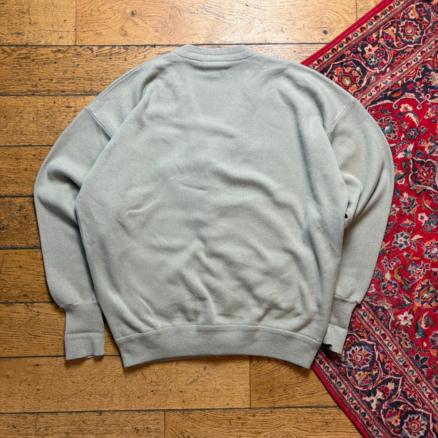 Vintage Lacoste Cream Grey Knit Cardigan Jumper - XL