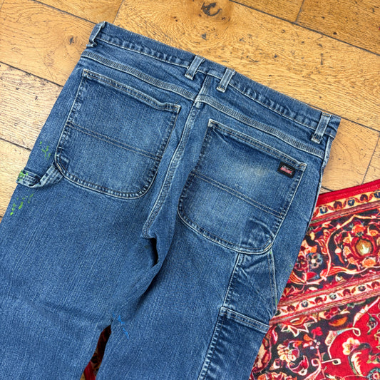 Vintage Dickies Blue Workwear Carpenter Baggy Jeans - 34