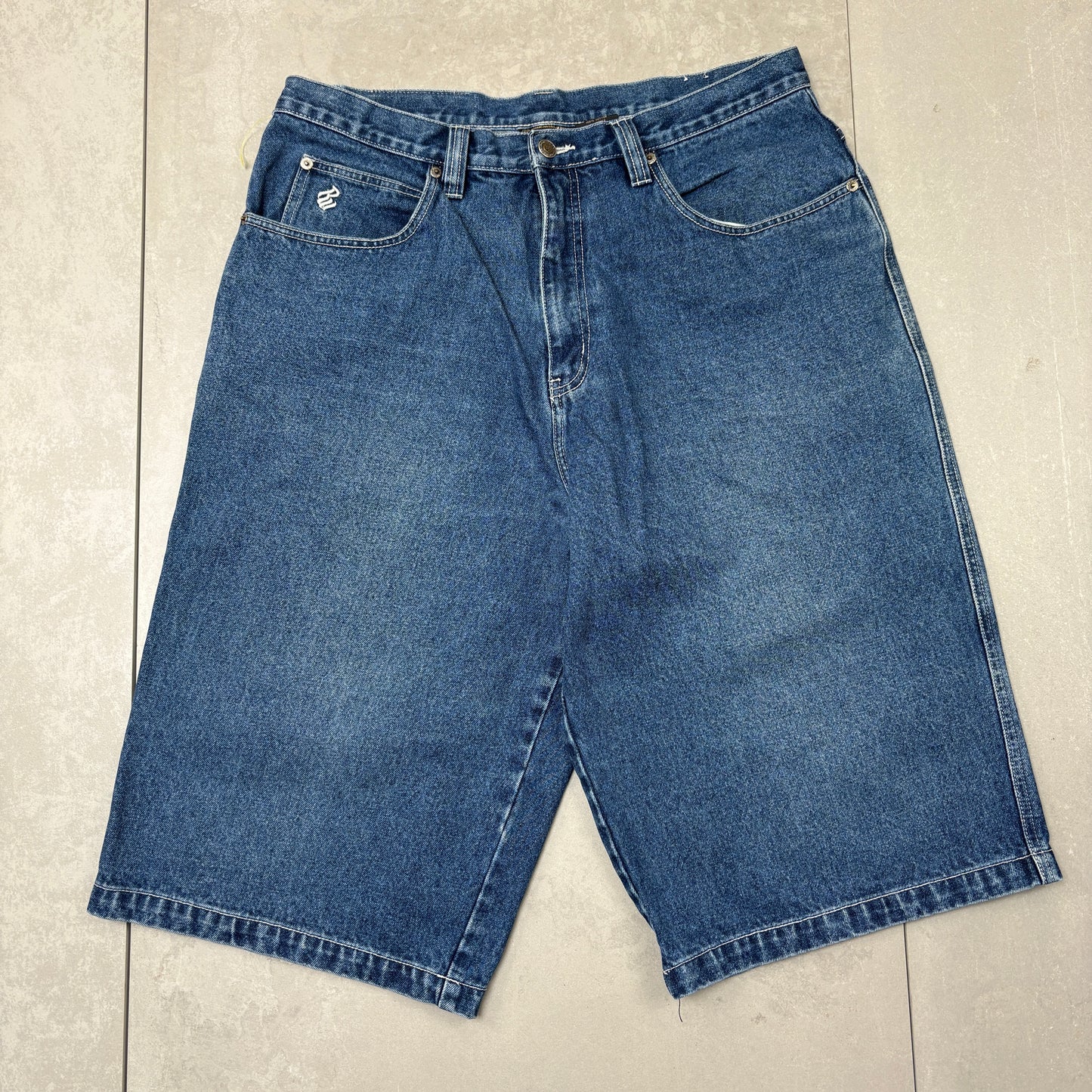 Vintage Rocawear Embroidered Hip Hop Baggy Blue Shorts Jorts - 36