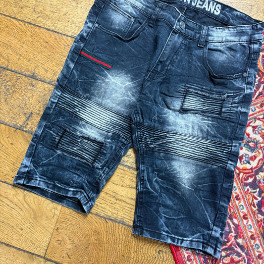 Vintage Denim Black Slim Shorts - 30