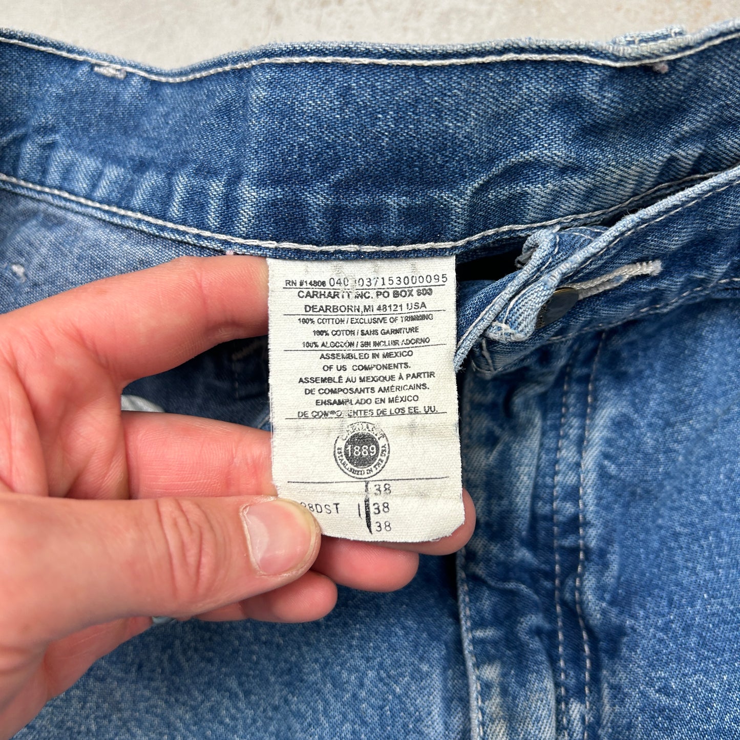 Vintage Carhartt Workwear Baggy Blue Carpenter Shorts - 38