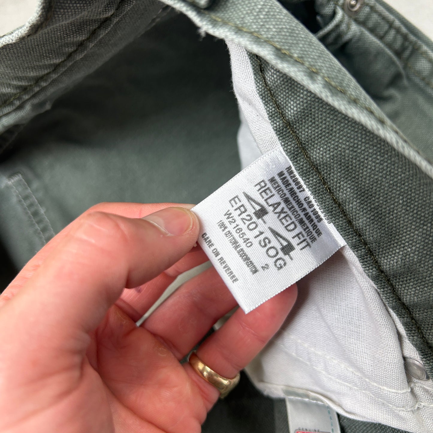 Vintage Dickies Workwear Carpenter Green Khaki Baggy Shorts - 42