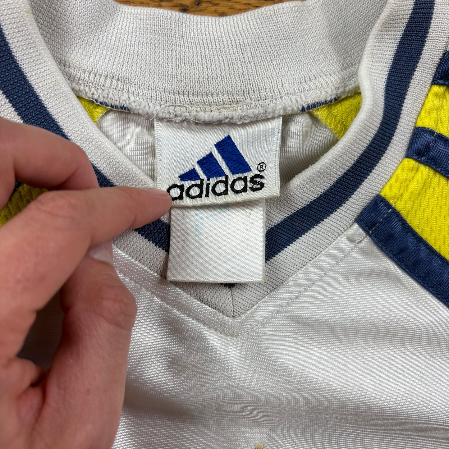 Vintage Adidas White Yellow Graphic T-Shirt - M