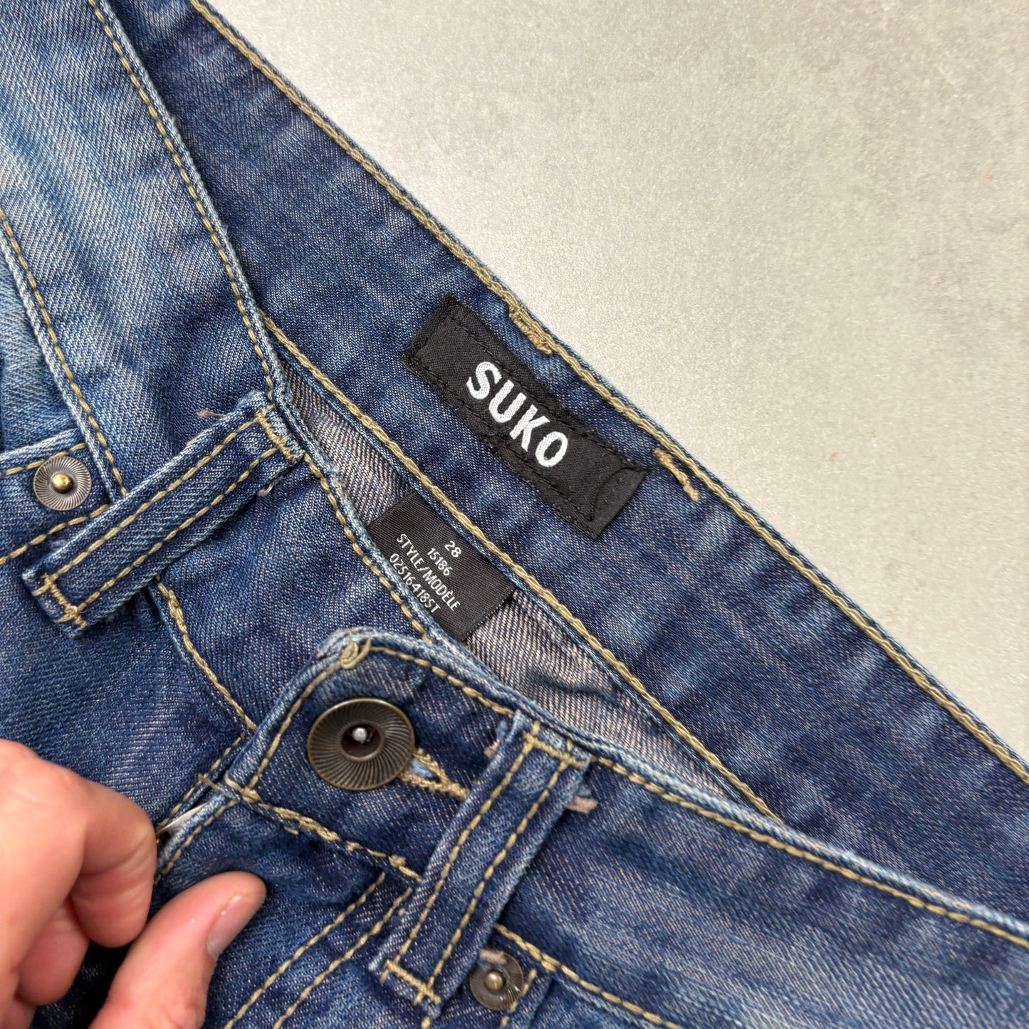 Vintage Embroidered Hip Hop Straight Blue Jeans - 30