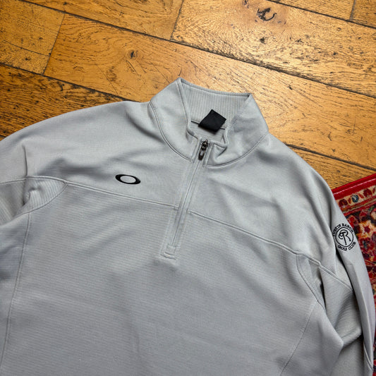 Vintage Oakley Grey Lightweight Quarter Zip Sports Top - L