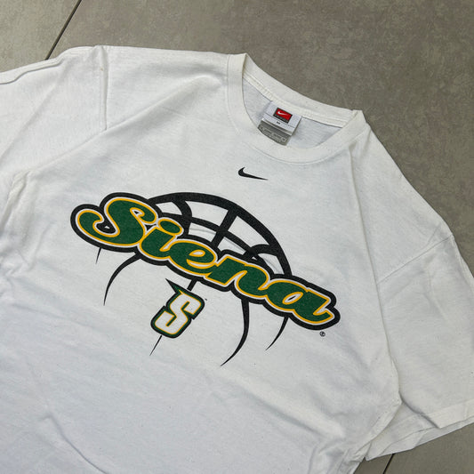 Vintage Nike Centre Swoosh White Graphic T-Shirt - M