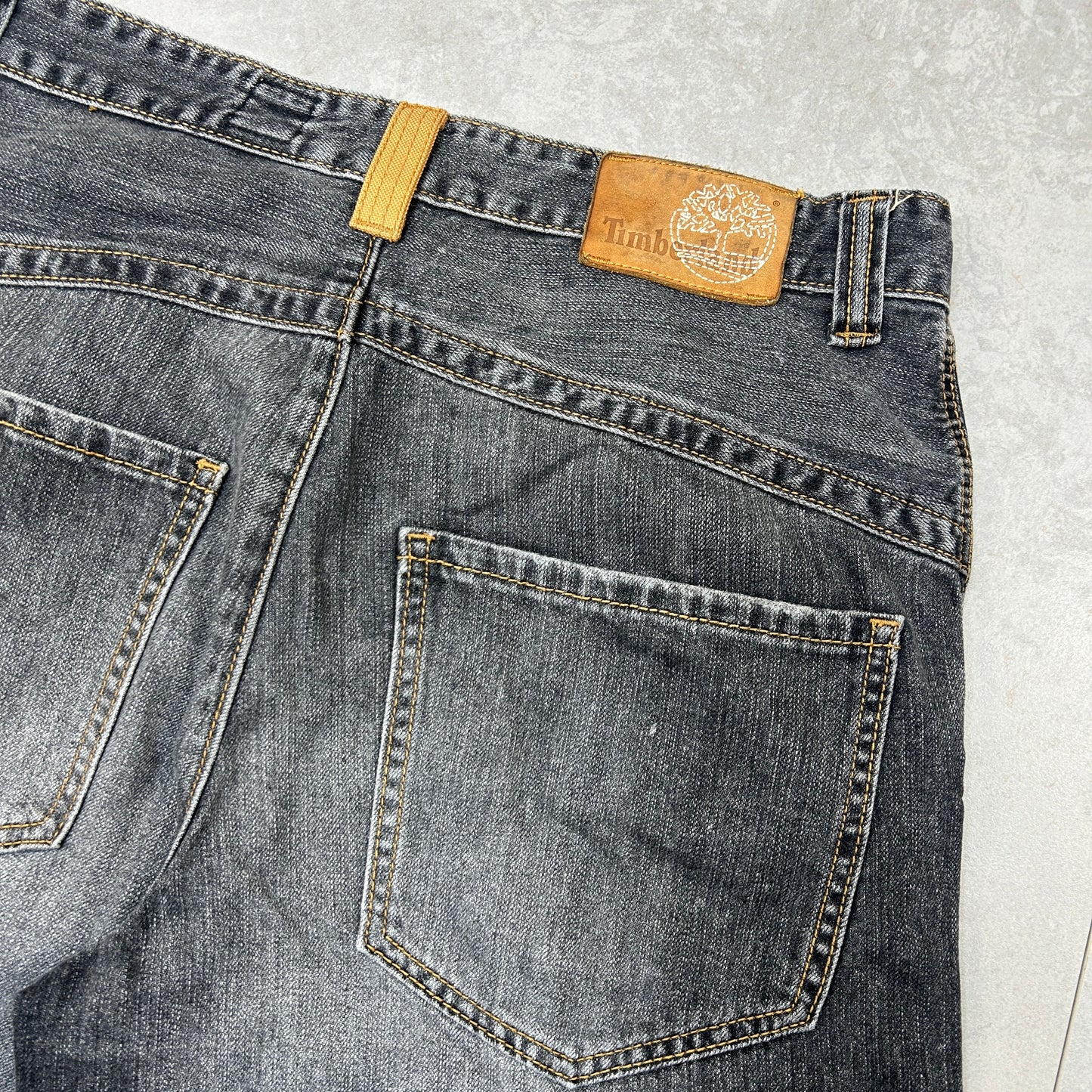 Vintage Timberland Embroidered Hip Hop Black Baggy Shorts Jorts - 33