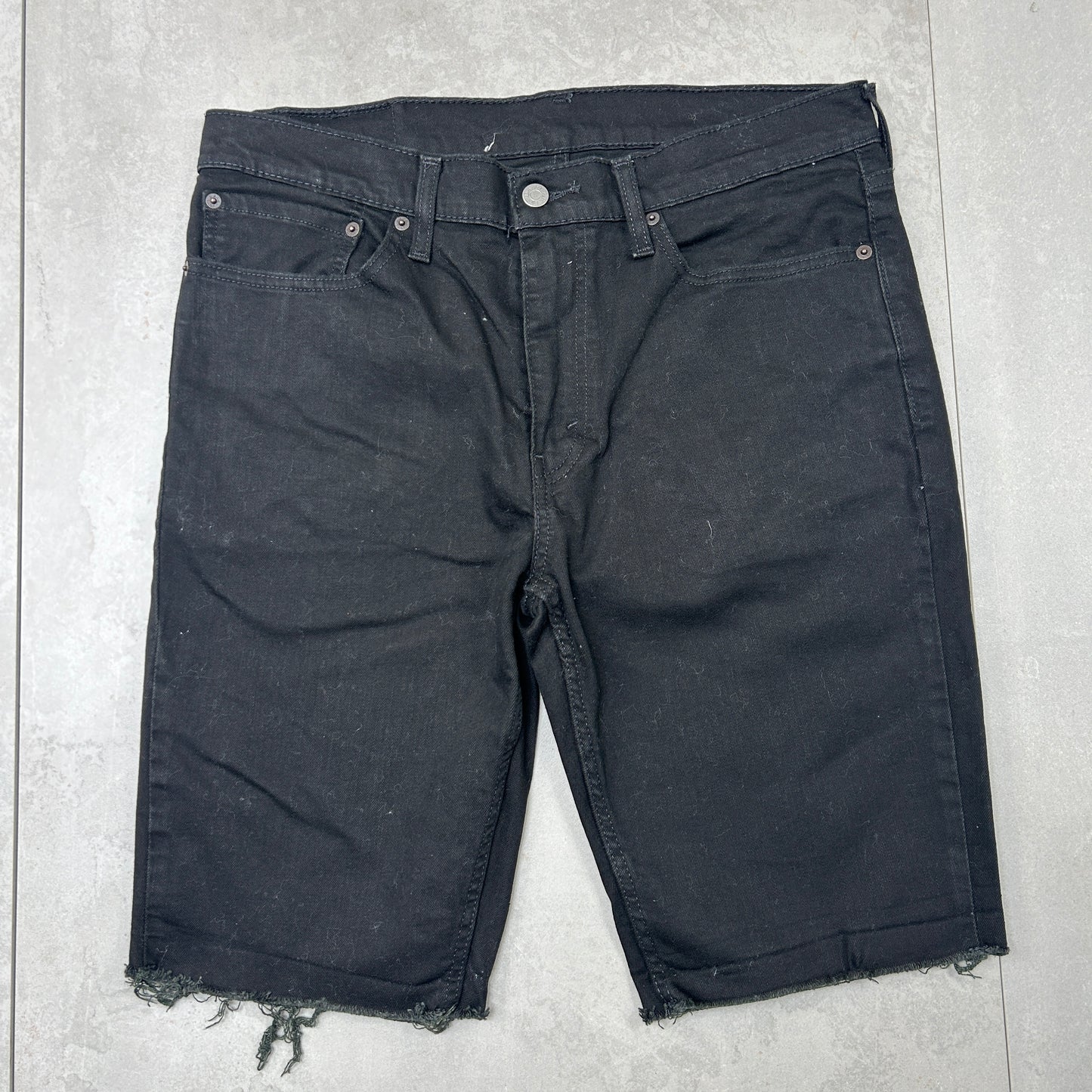 Vintage Levis 511 Slim Black Denim Shorts - 34