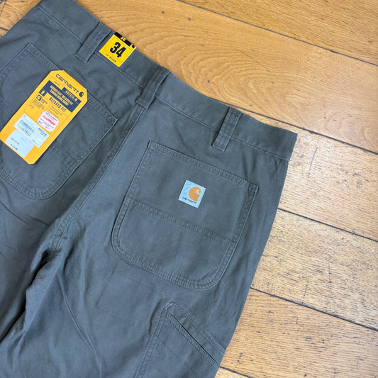 New With Tags Carhartt Brown Workwear Baggy Carpenter Shorts - 34