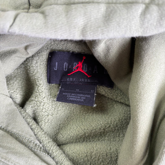 Vintage Nike Jordan Green Hoodie Sweatshirt - M