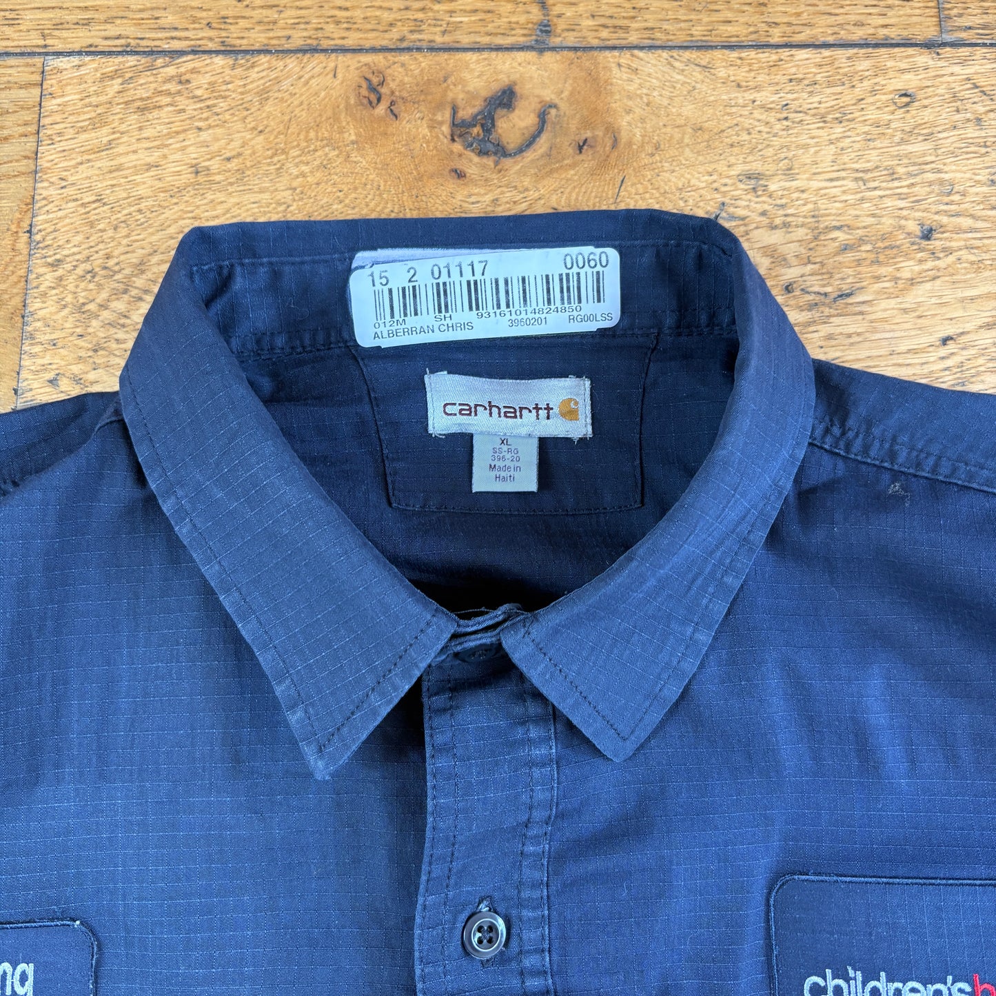 Vintage Carhartt Navy Workwear Short Sleeve Shirt - XL