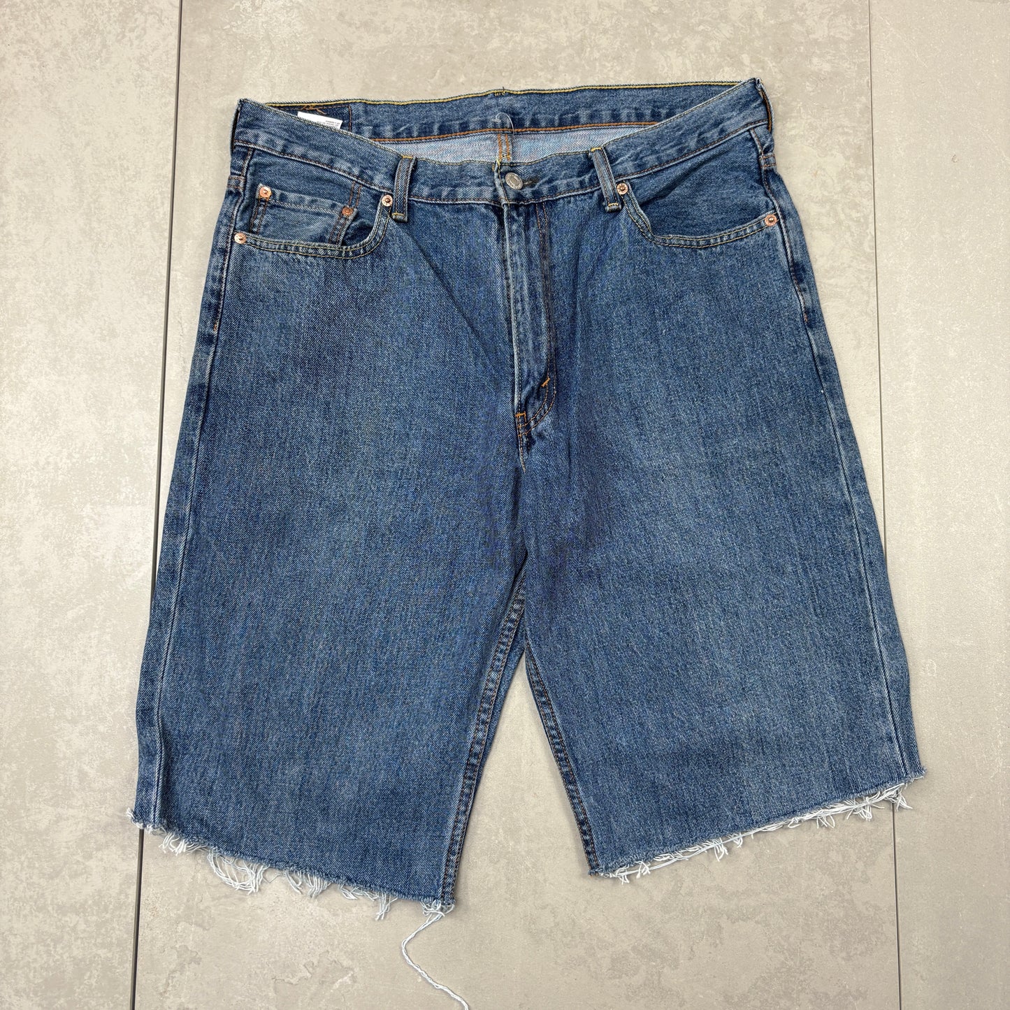 Vintage Levis 550 Baggy Blue Denim Shorts - 36