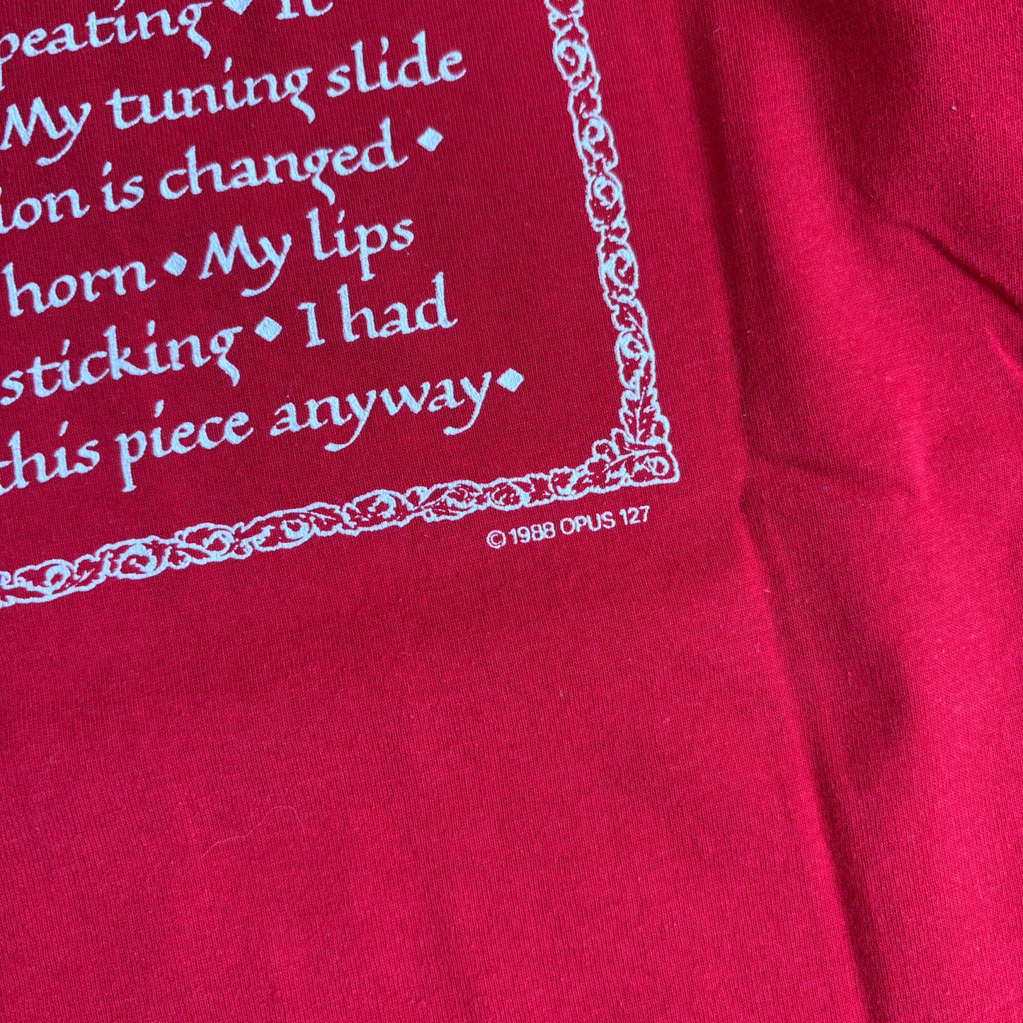 Vintage 1988 Funny Single Stitch Red Graphic T-Shirt - S