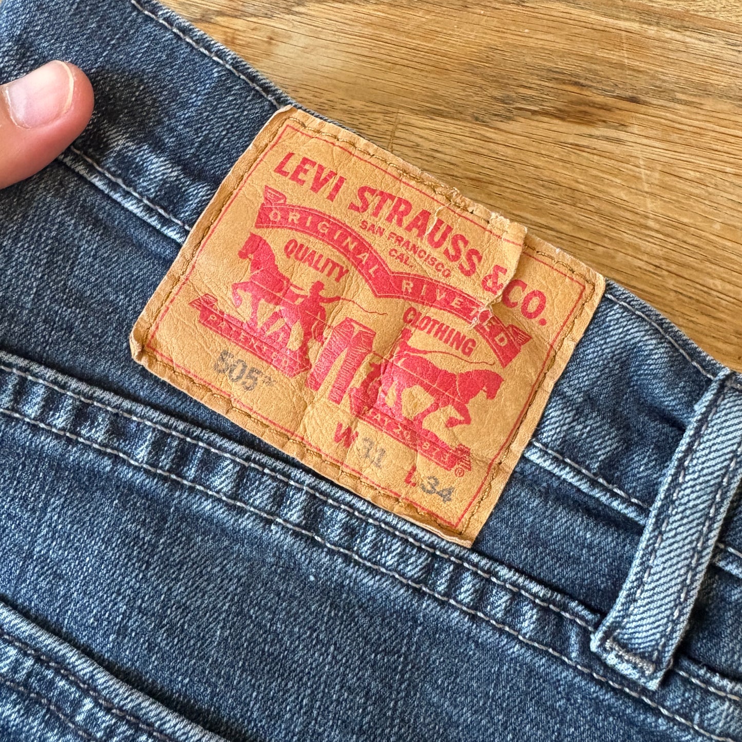 Vintage Levis 505 Straight Blue Denim Jeans - 31R