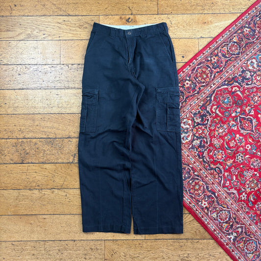 Vintage Dickies 874 Black Cargo Baggy Skate Trousers - 30