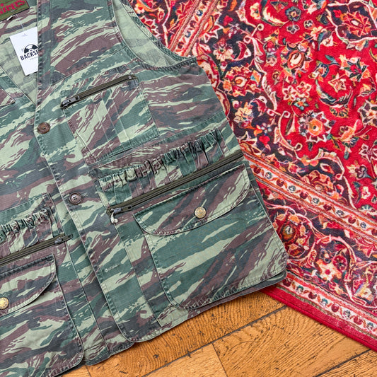 Vintage Camo Green Pattern Workwear Gilet Tactical Vest - M