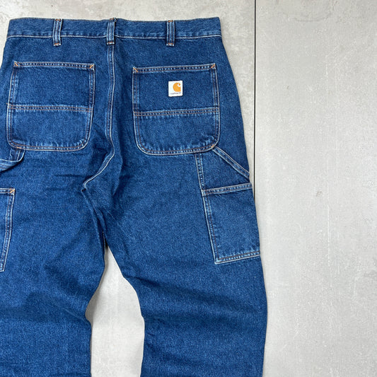 New Carhartt Double Knee Carpenter Baggy Blue Jeans - 34