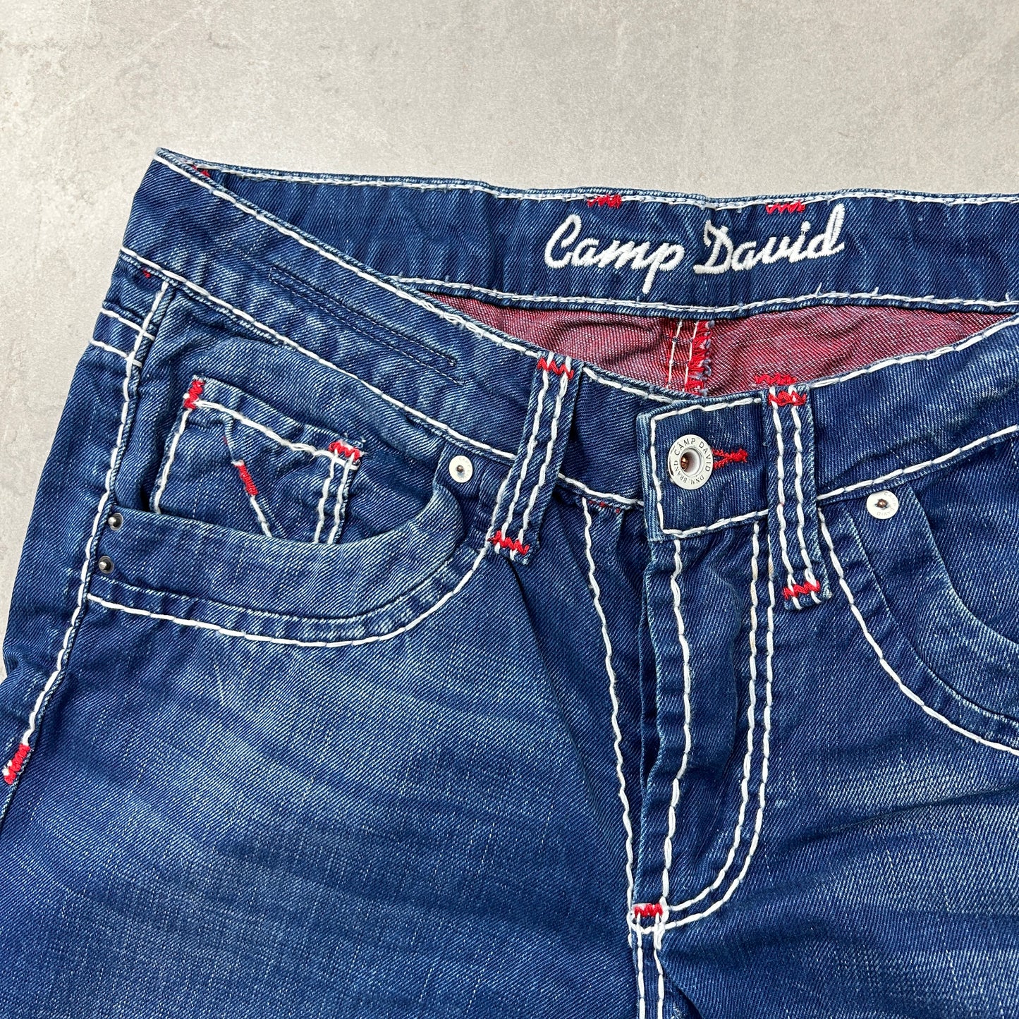 Vintage Embroidered Hip Hop Straight Blue Jeans - 31