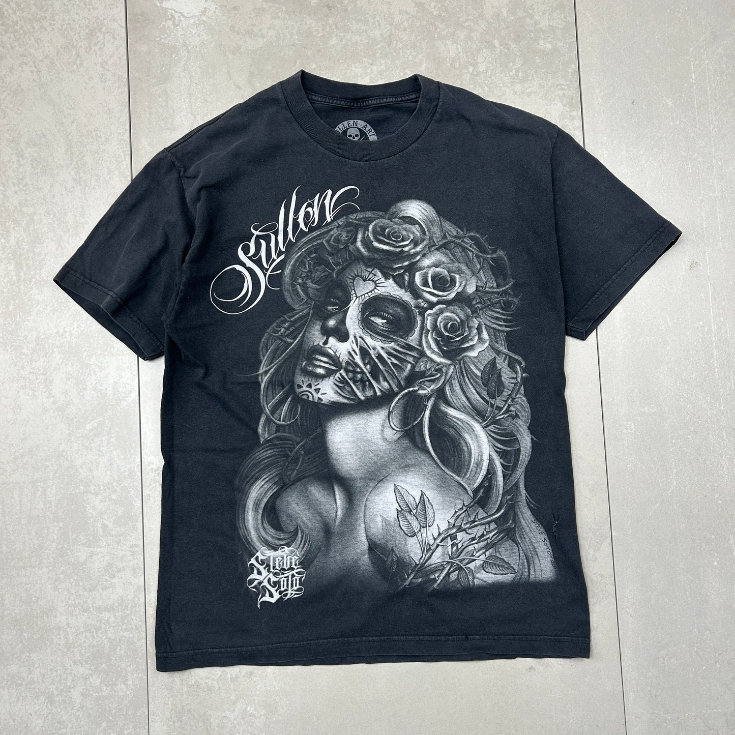 Vintage Tattoo Black Graphic T-Shirt - M