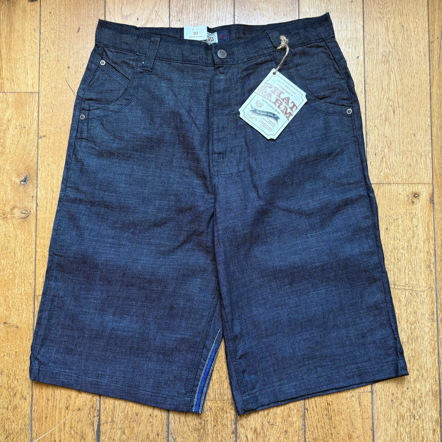 Vintage Phat Farm Embroidered Blue Hip Hop Baggy Shorts Jorts - 36