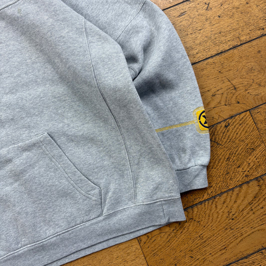 Vintage Crossover Embroidered Grey Hoodie Sweatshirt - M