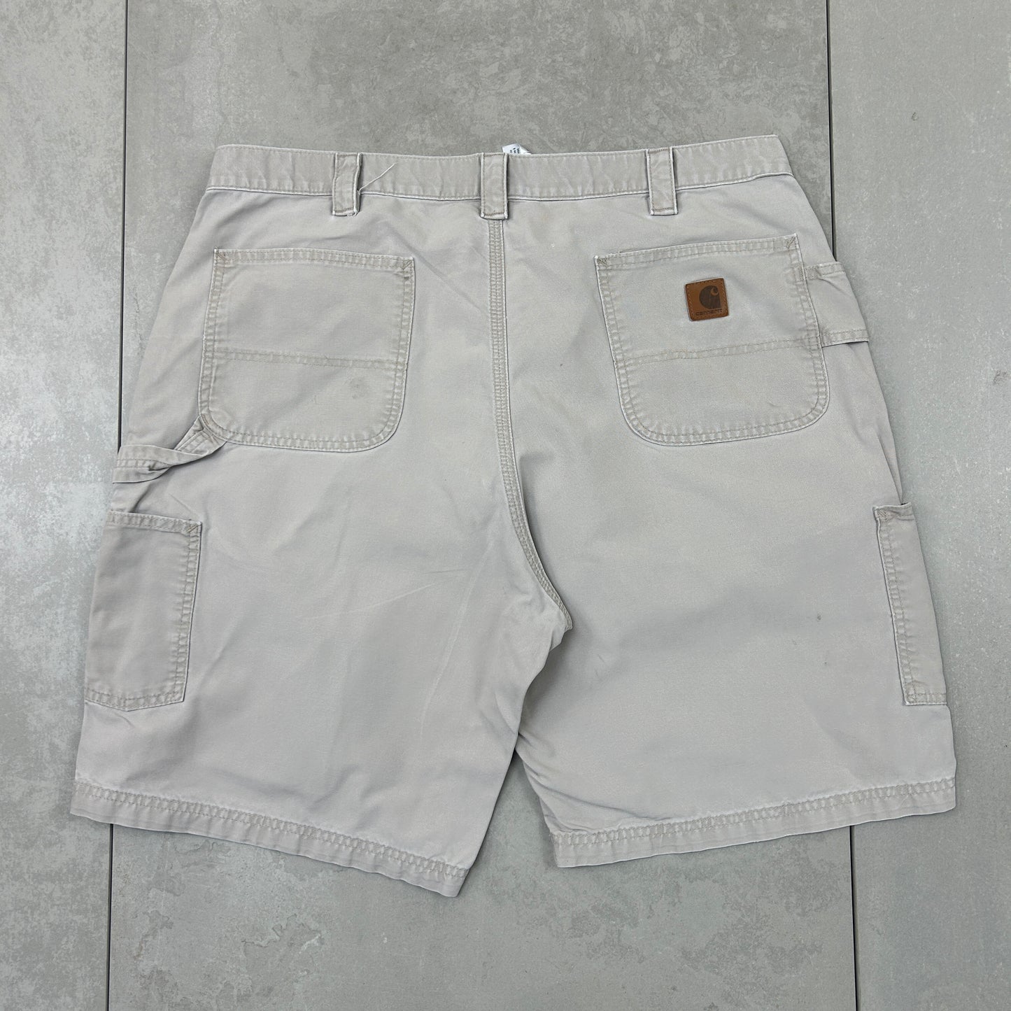 Vintage Carhartt Workwear Baggy Cream Carpenter Shorts - 40