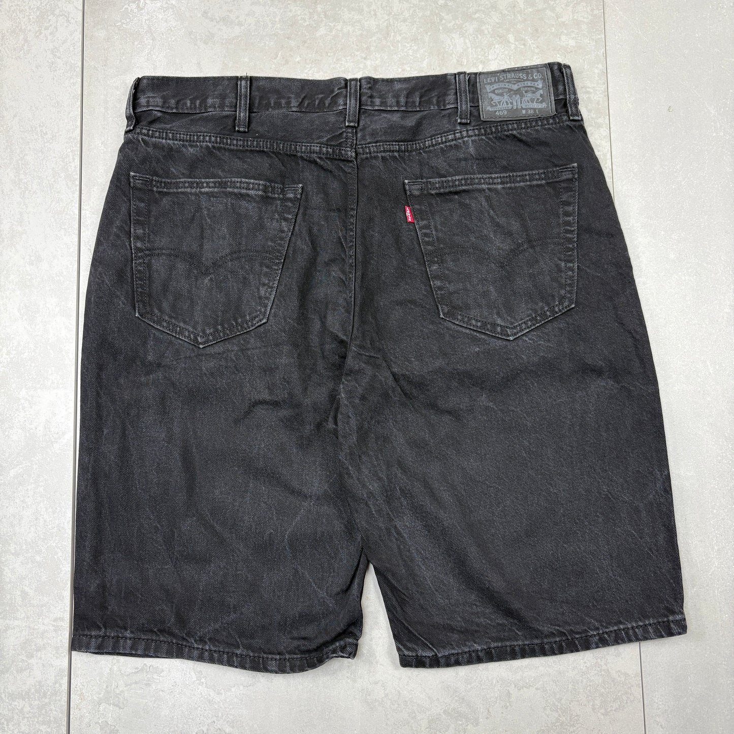 Vintage Levis 469 Black Baggy Denim Shorts - 40