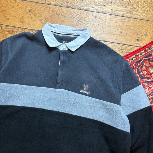 Vintage Guinness Black Fleece Rugby Embroidered Sweatshirt - L