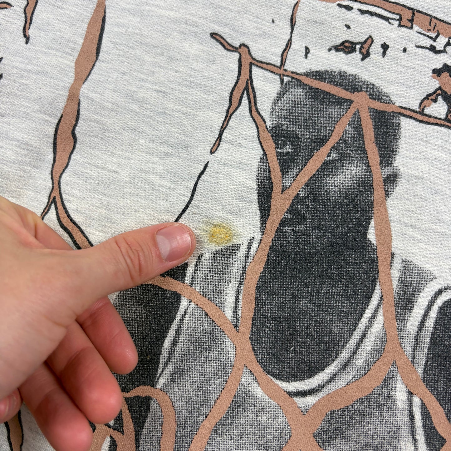 Vintage Grey Basketball Long Sleeve Graphic T-Shirt - XL