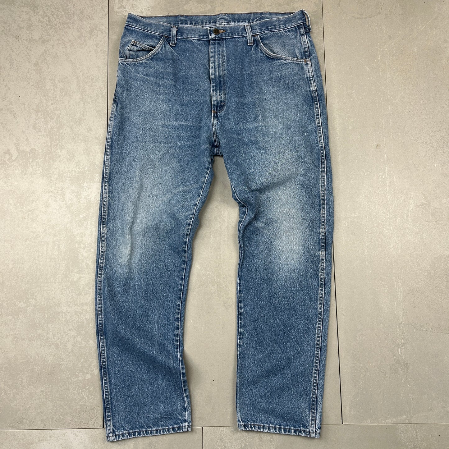Vintage Rustler Blue Straight Denim Workwear Jeans - 40