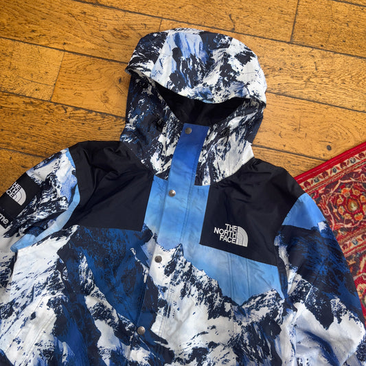 Supreme FW17 North Face Mountain Parka Blue Jacket Coat - M