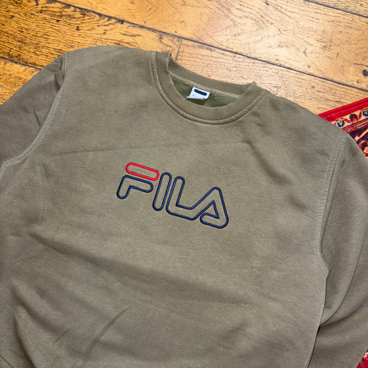 Vintage Fila Green Embroidered Sweatshirt - L