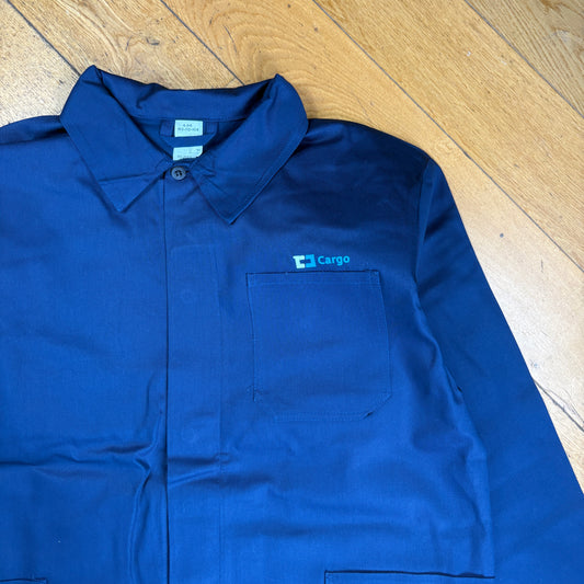 Vintage French Chore Workwear Jacket Blue Overcoat - XL