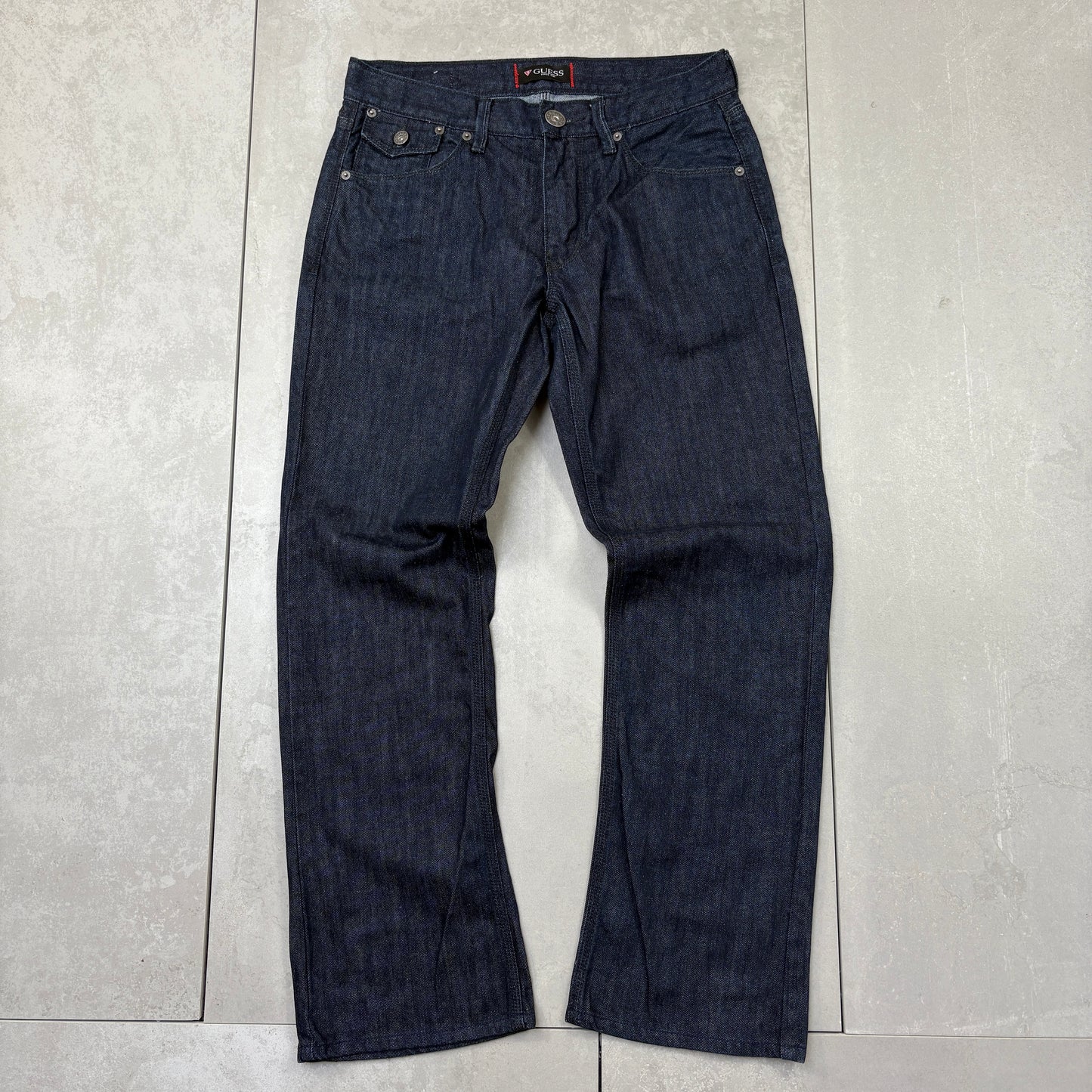 Vintage Guess Embroidered Hip Hop Baggy Blue Jeans - 32