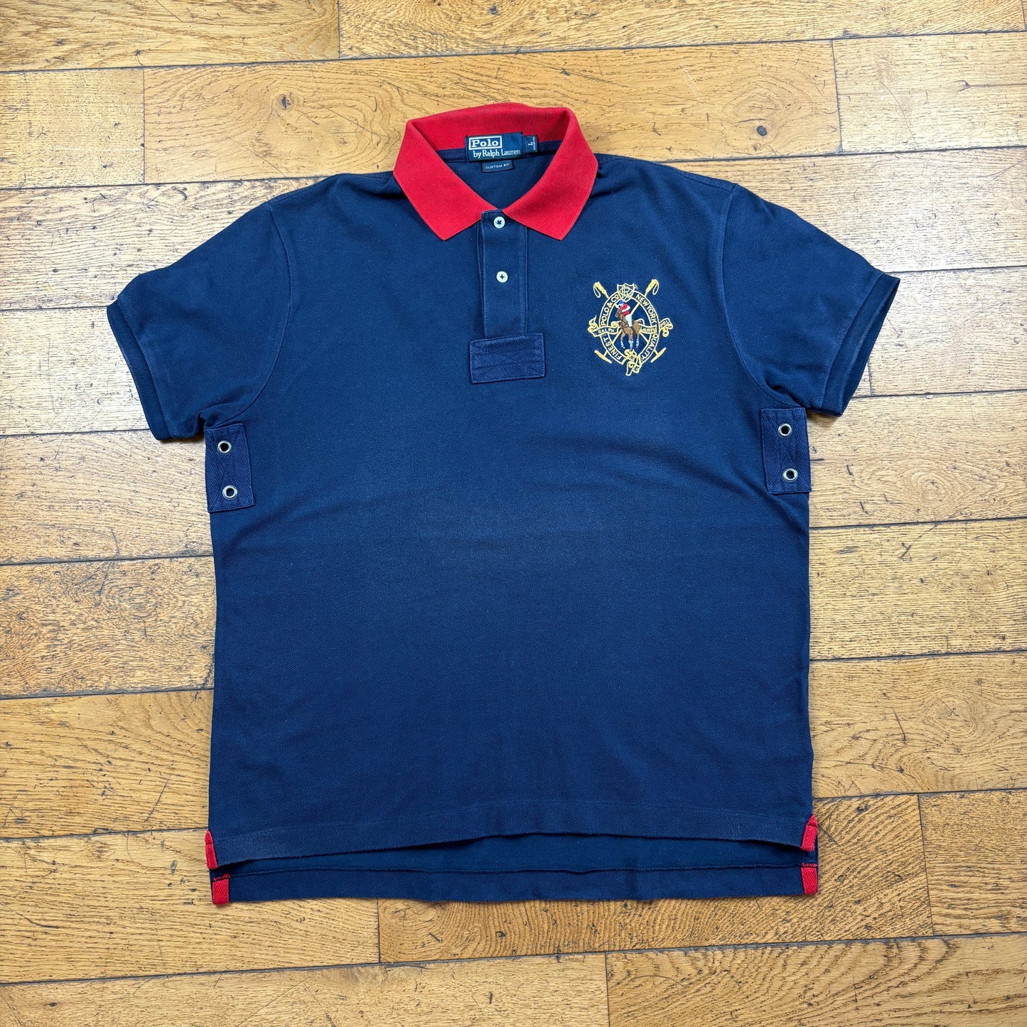 Vintage Ralph Lauren Big Pony Navy Polo T-Shirt - L