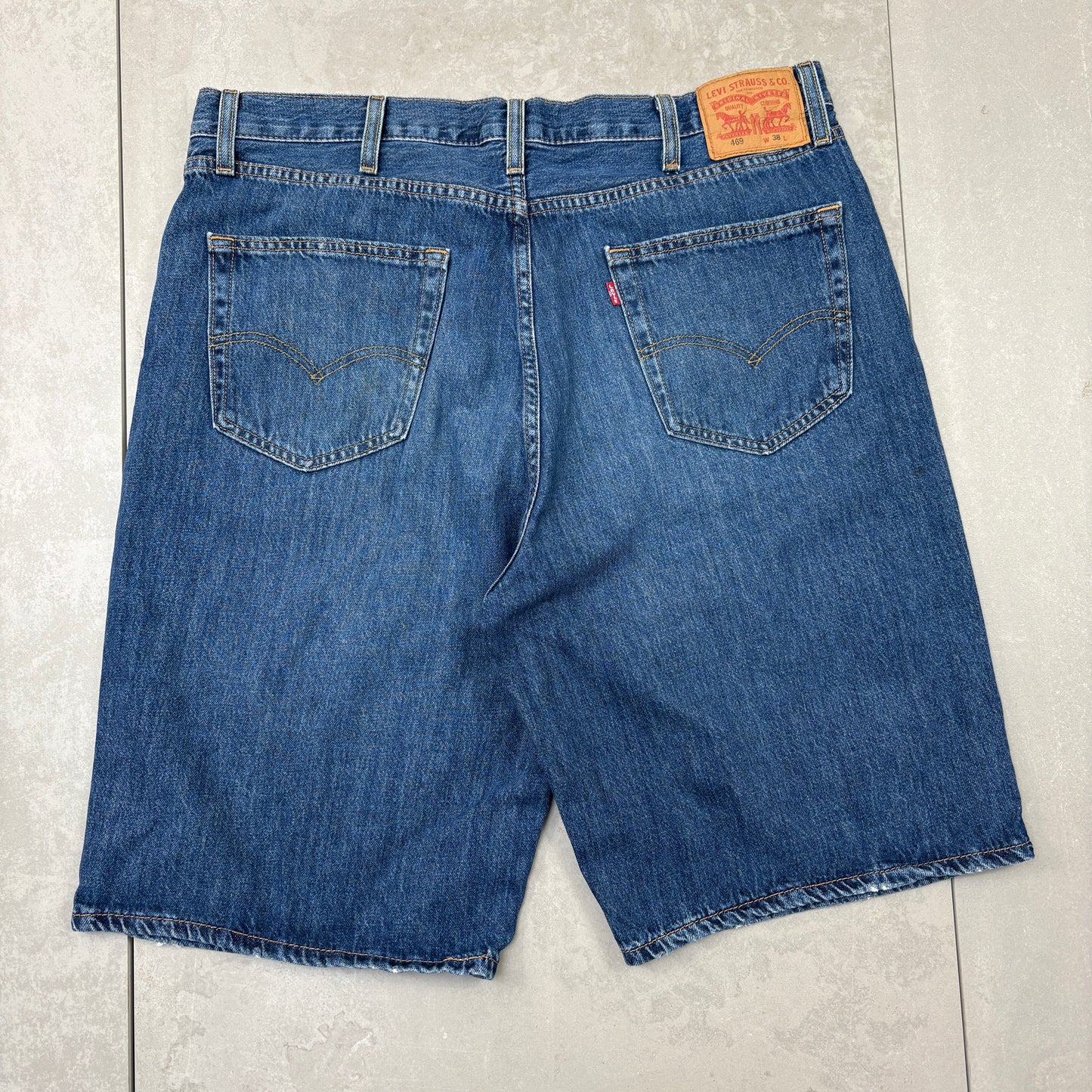 Vintage Levis 469 Baggy Blue Denim Shorts - 38