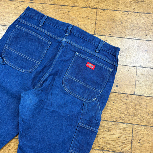 Vintage Dickies Workwear Carpenter Blue Baggy Shorts - 38